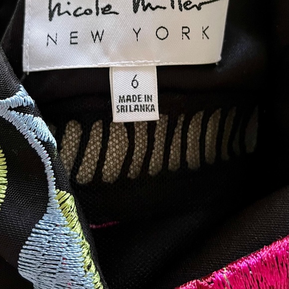 Nicole Miller Floral Embroidered Cocktail Dress - Picture 6 of 6